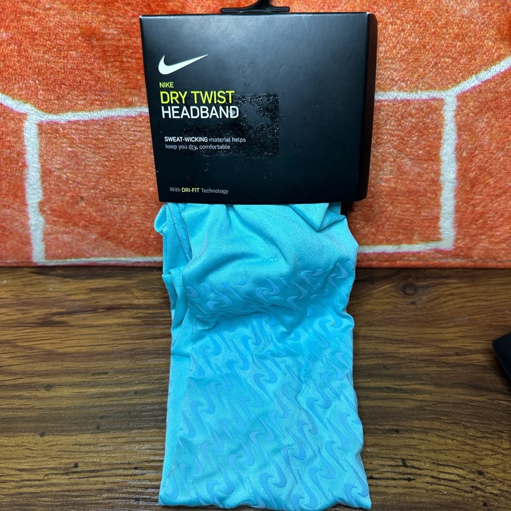 Blue Nike Dry Twist Headband Exercise Dri-Fit Technology Sweat Wicking Material